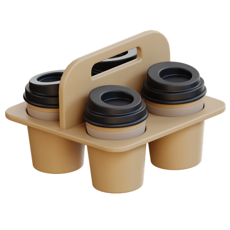 Coffee Cup Tray  3D Icon