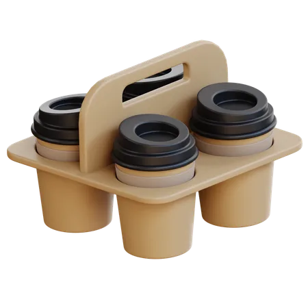 Coffee Cup Tray  3D Icon