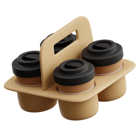 Coffee Cup Tray  3D Icon