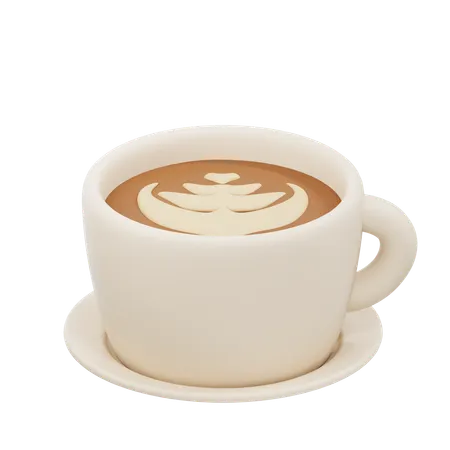 Coffee Cup With Art Design  3D Icon