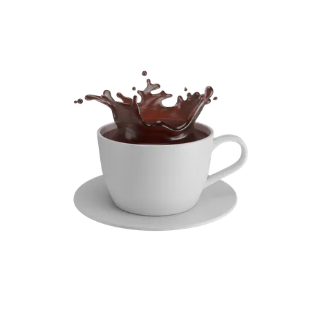 Coffee cup with splash  3D Icon