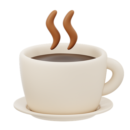 Coffee Cup With Steam  3D Icon