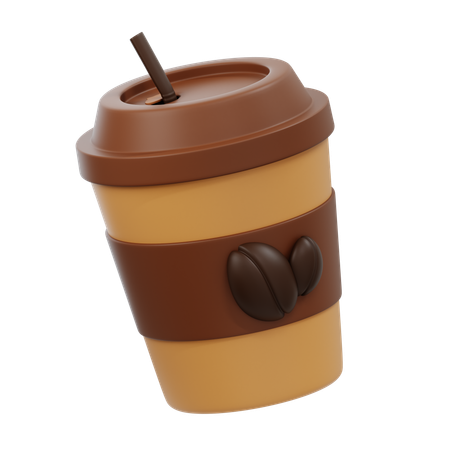 Coffee Cup With Straw  3D Icon