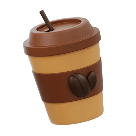 Coffee Cup With Straw  3D Icon