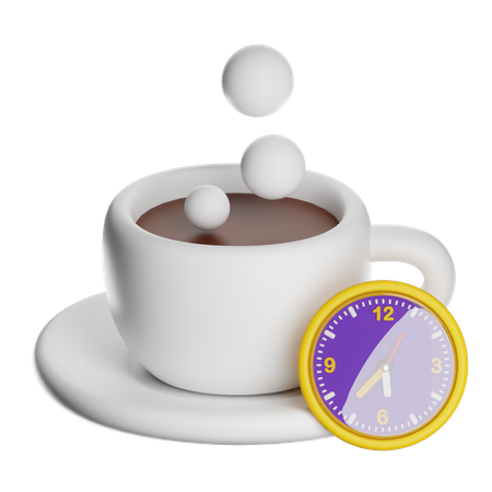 Coffee Cup With Timer And Saucers  3D Icon