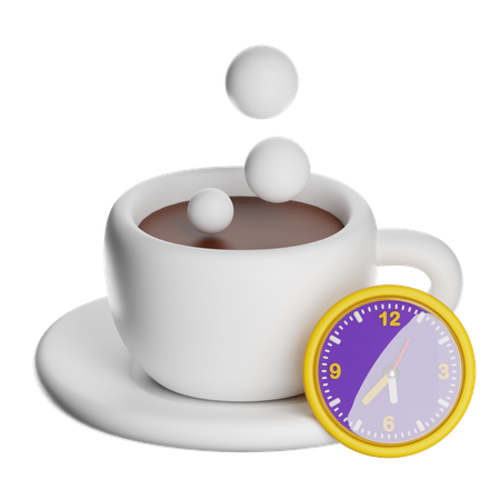 Coffee Cup With Timer And Saucers  3D Icon