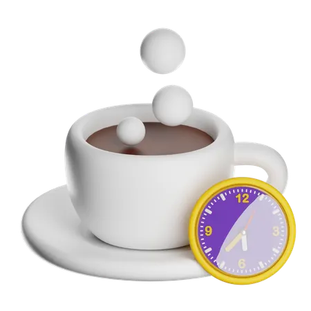 Coffee Cup With Timer And Saucers  3D Icon