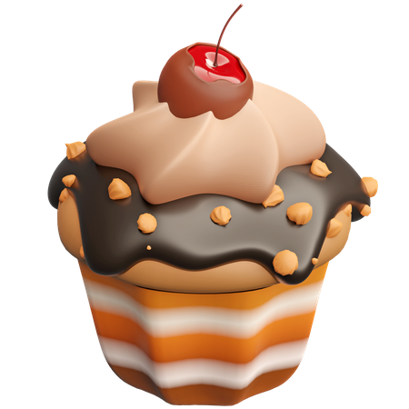 Coffee Cupcake  3D Icon