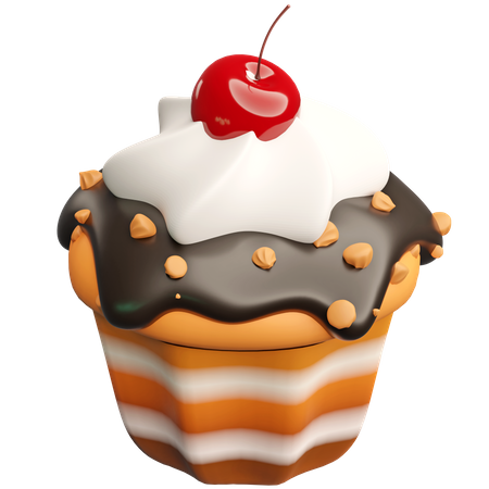 Coffee Cupcake  3D Icon