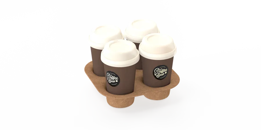 Coffee cups 3D Illustration