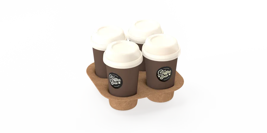 Coffee cups  3D Illustration