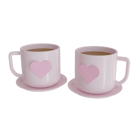 Coffee Date Illustration 3D Icon