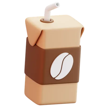 Coffee Drink Carton With Straw  3D Icon