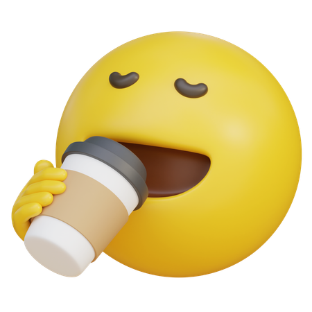 Coffee Drinking Emoji  3D Icon