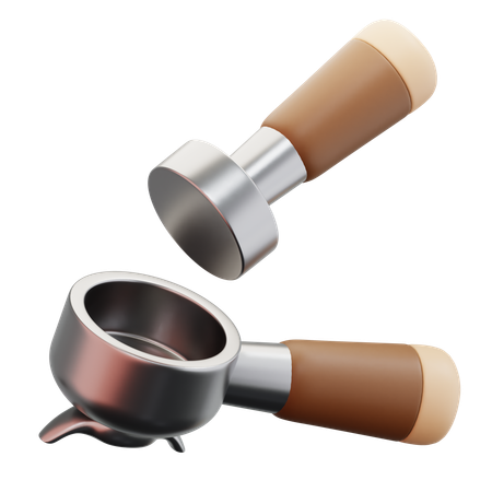 Coffee Espresso Tamper And Portafilter Set  3D Icon