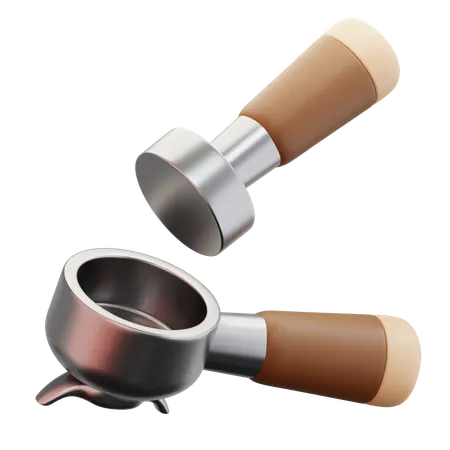 Coffee Espresso Tamper And Portafilter Set  3D Icon