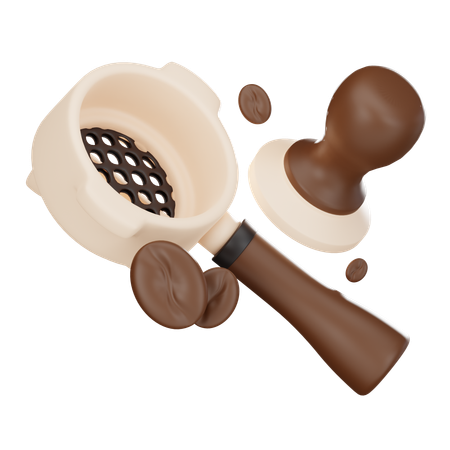 Coffee Filter And Tamper  3D Icon