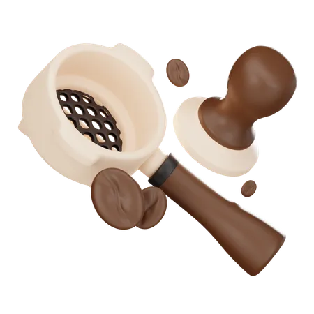 Coffee Filter And Tamper  3D Icon