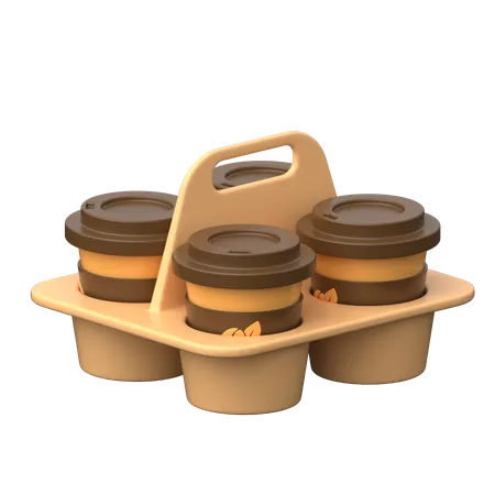 Coffee Glass Tray  3D Icon