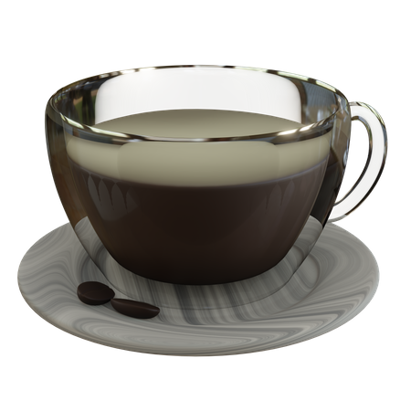 Coffee In Glass Cup  3D Icon
