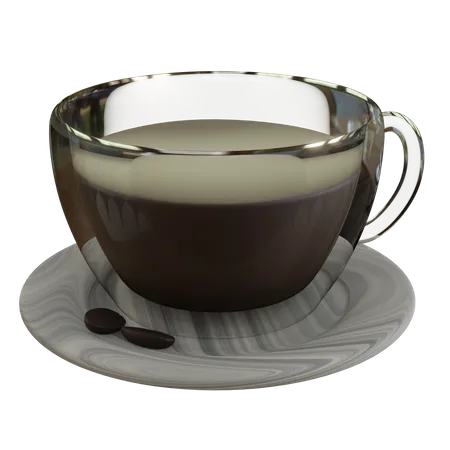 3 D Coffee In Glass Cup Illustration 3D Icon