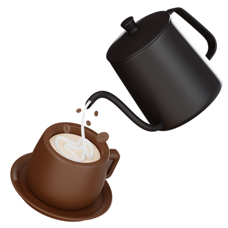 Coffee Latte Art  3D Icon