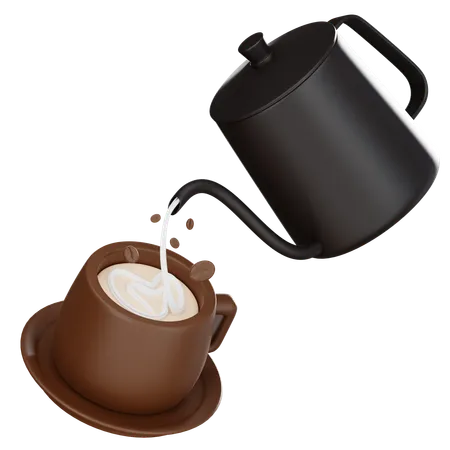 Coffee Latte Art 3 D Icon 3D Icon