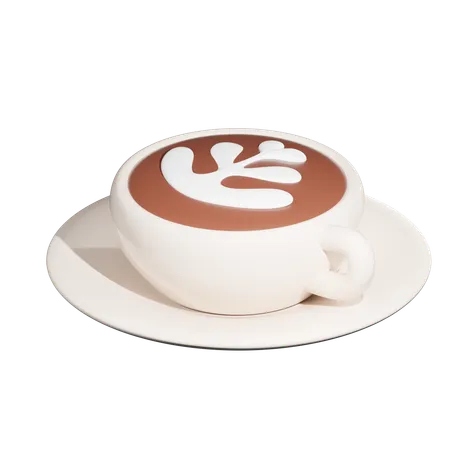 Coffee Latte Art 3D Icon