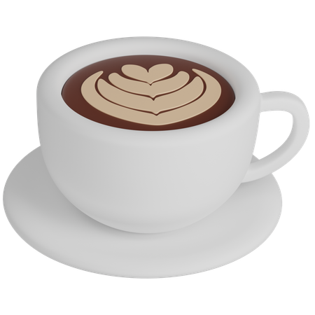 Coffee Latte Art  3D Icon