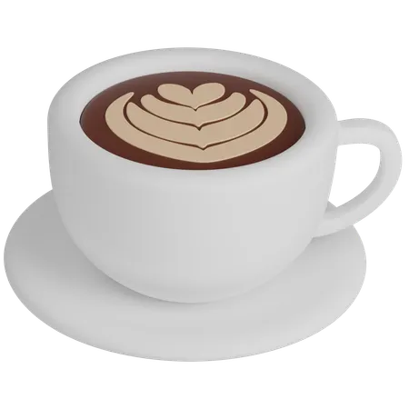 Coffee Latte Art  3D Icon