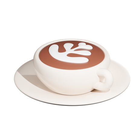 Coffee Latte Art  3D Icon