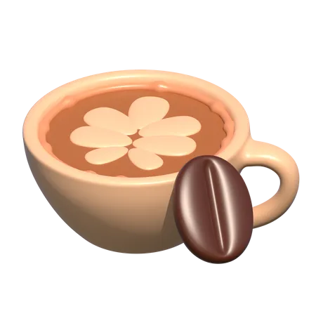 Coffee Latte Art 3 D Coffee Shop Icon 3D Icon
