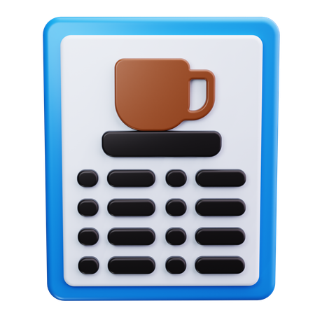 Coffee List  3D Icon