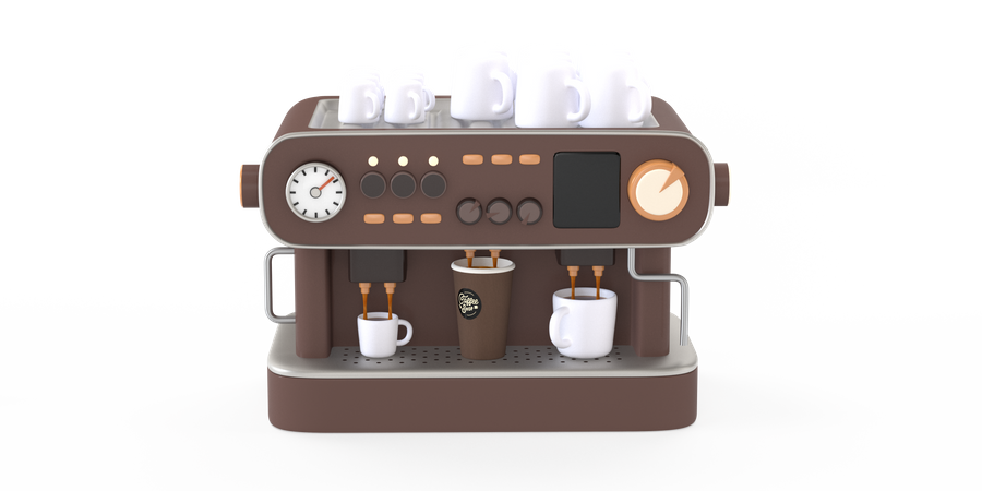 Coffee machine 3D Illustration