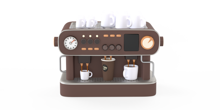 Coffee machine  3D Illustration