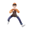 coffee man dancing emoji 3d