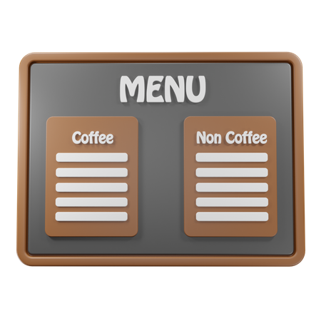 Coffee Menu  3D Icon