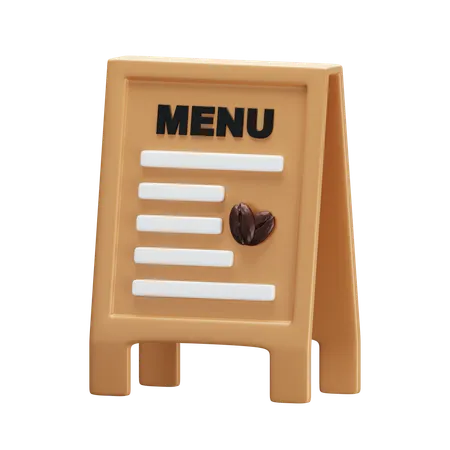 Coffee Menu Board  3D Icon