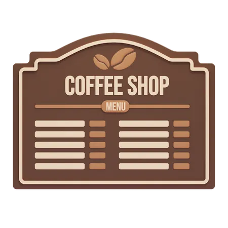 Coffee menu board  3D Icon