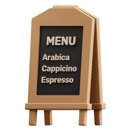 Coffee Menu Board  3D Icon