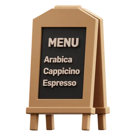 Coffee Menu Board  3D Icon