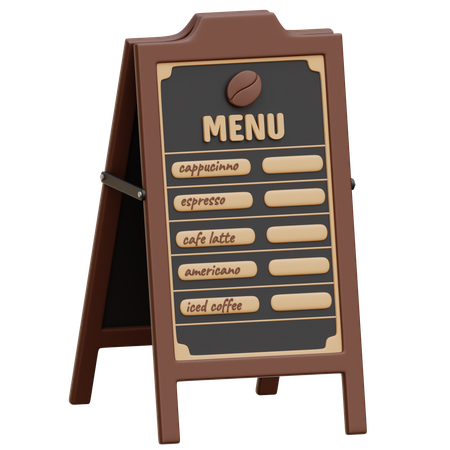 Coffee Menu Board  3D Icon