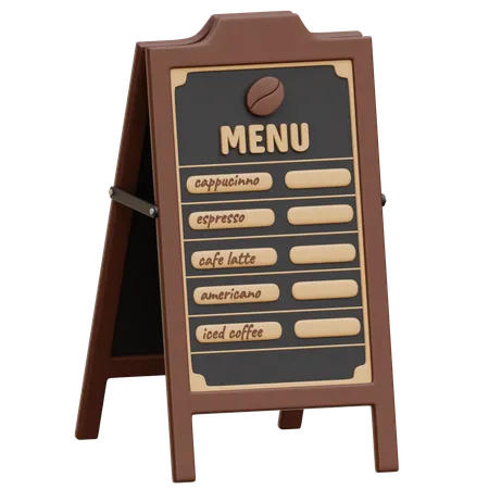 Coffee Menu Board  3D Icon