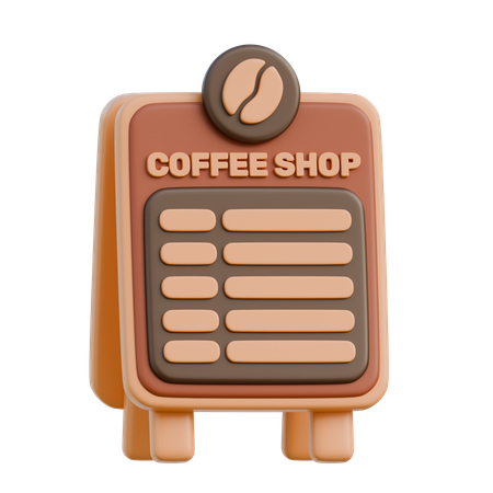 Coffee Menu Board  3D Illustration