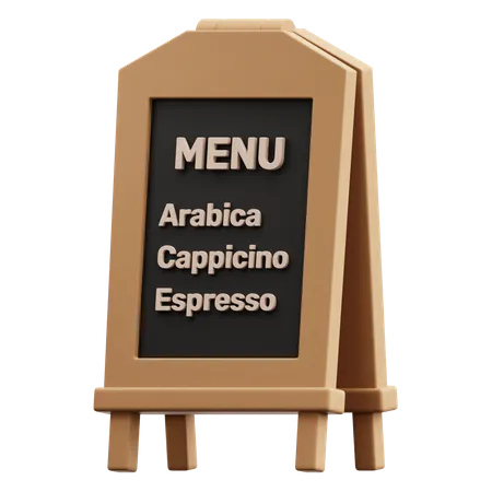 Coffee Menu Board 3D Icon