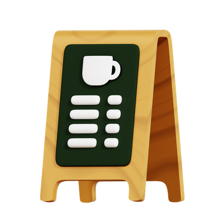 Coffee Menu Board  3D Icon