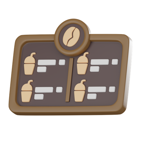Coffee Menu List  3D Icon
