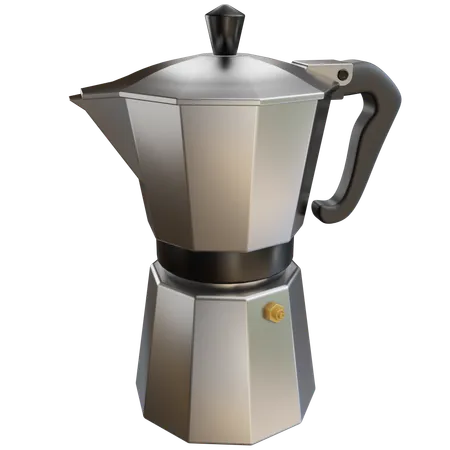 3 D Coffee Moka Pot Illustration With Transparent Background 3D Icon