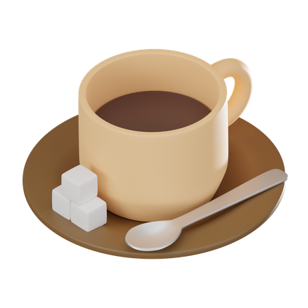 Coffee Mug With Lump Sugar  3D Icon