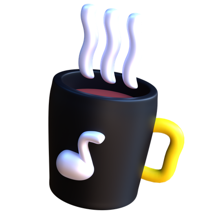 Coffee Music  3D Icon